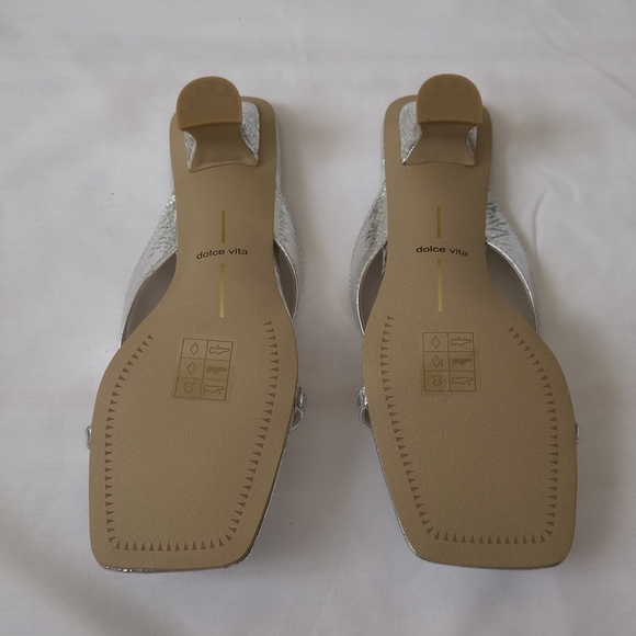 Dolce vita Brevel Heels Silver Distressed Leather size 6 - Picture 3 of 5